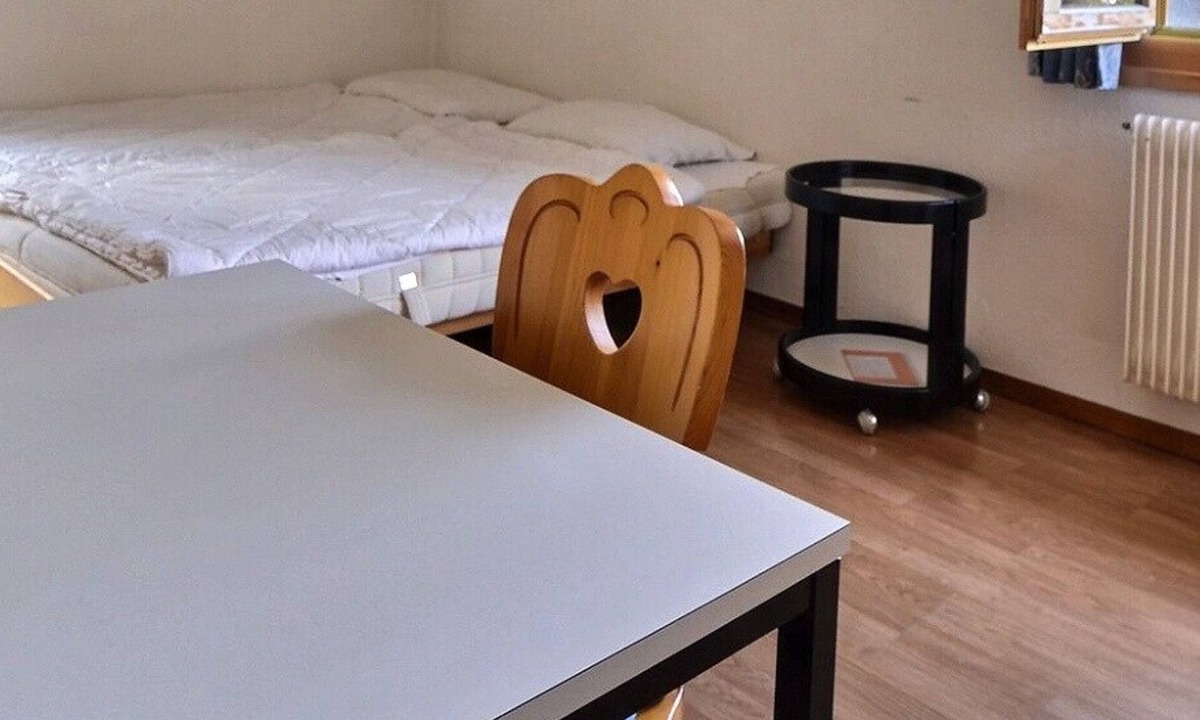 Grimentz Apartment | Middle class studio for 2 people, living room with 2 beds, kitchen area, shower-WC, balcony, fifth f