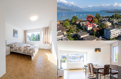 Gwatt Apartment | Bright Apartment in Thun, 50m to Lake Free Parking