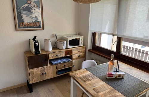 Zermatt Apartment | Central Zermatt studio for 2 with Matterhorn view, near lifts & restaurants