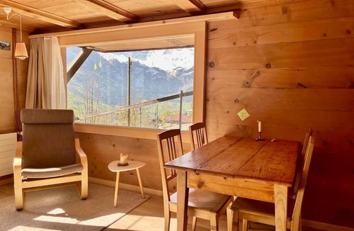 Adelboden Apartment | Chalet Sonnenheim, Wohnung mit Panoramafenster