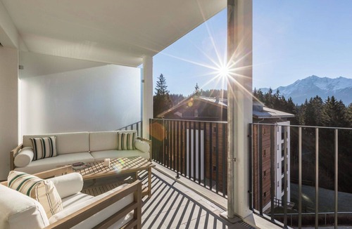 Laax Apartment | Cosy apartment for 4 people with WIFI, TV, balcony, pets allowed and panoramic view