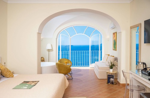 Laurito Hotel | Royal Suite with indoor bath overlooking the sea - Villa Santa Chiara Positano