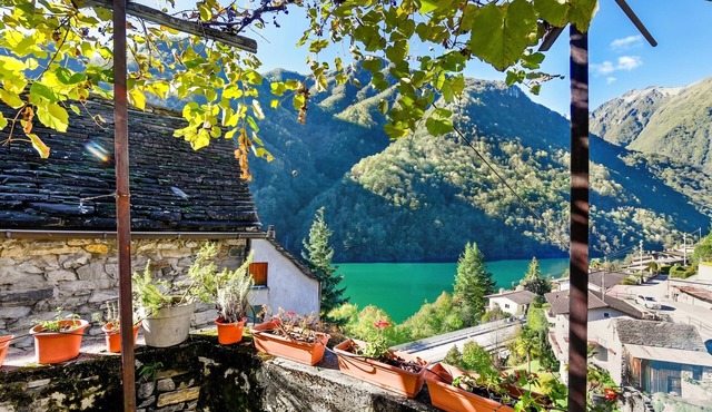 Casa Carla 2 Stone House with Balcony, Vogorno, Switzerland