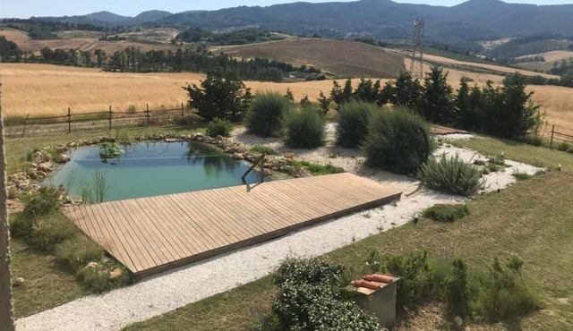 Ecological villa with bio-pool nestled in the Toscama countryside