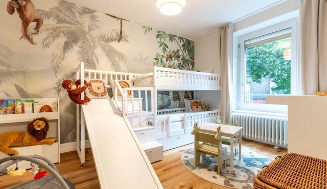 Family 3-BR with kids` slide · near main station