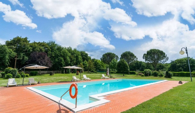 Farmhouse with Pool View