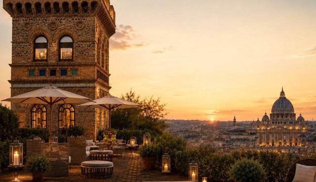 Luxury Tower with Private Pool and a View of the Vatican