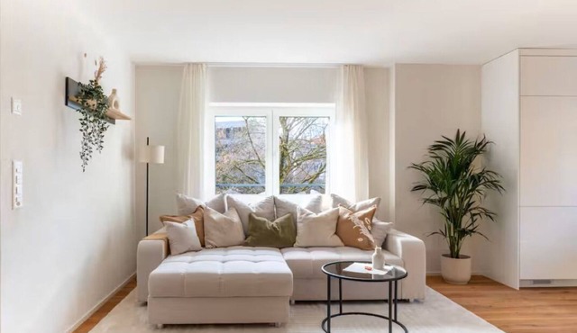 Modern 2BR Apt Near Zurich Airport, 2 Workspaces, Free Parking, River Access