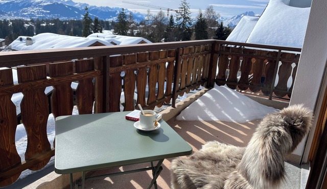 Sunny 3-bedroom apartment with Alpine view and 2 parking spaces in Crans-Montana