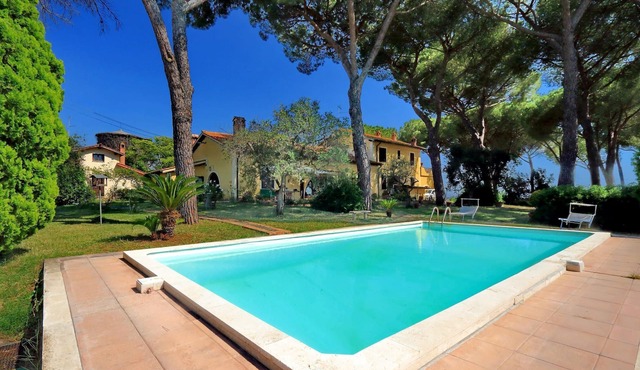 Villa surrounded by greenery in the typical Roman country house