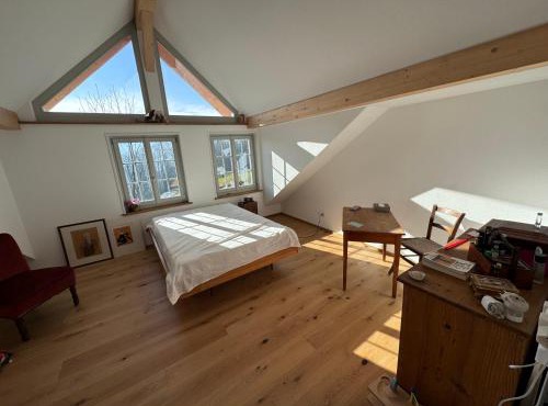 Familien- oder Doppelzimmer, optional Matratze am Boden und Kinderbett